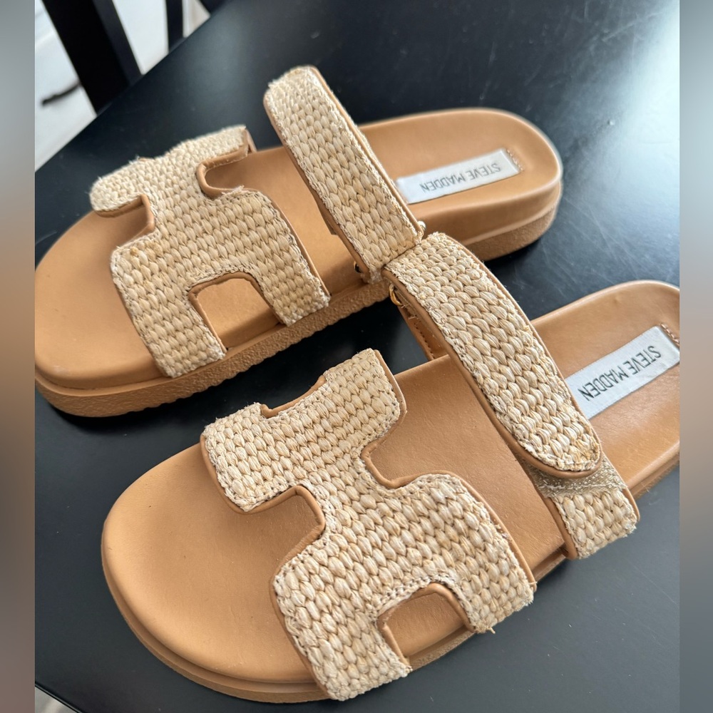 Mayven Neutral Raffia Steve Madden Sandals